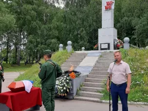 Сегодня в г.о. Сокольский состоялась торжественная церемония захоронения останков участника Великой Отечественной войны, нашего земляка , красноармейца Михаила Ивановича Рыжикова.